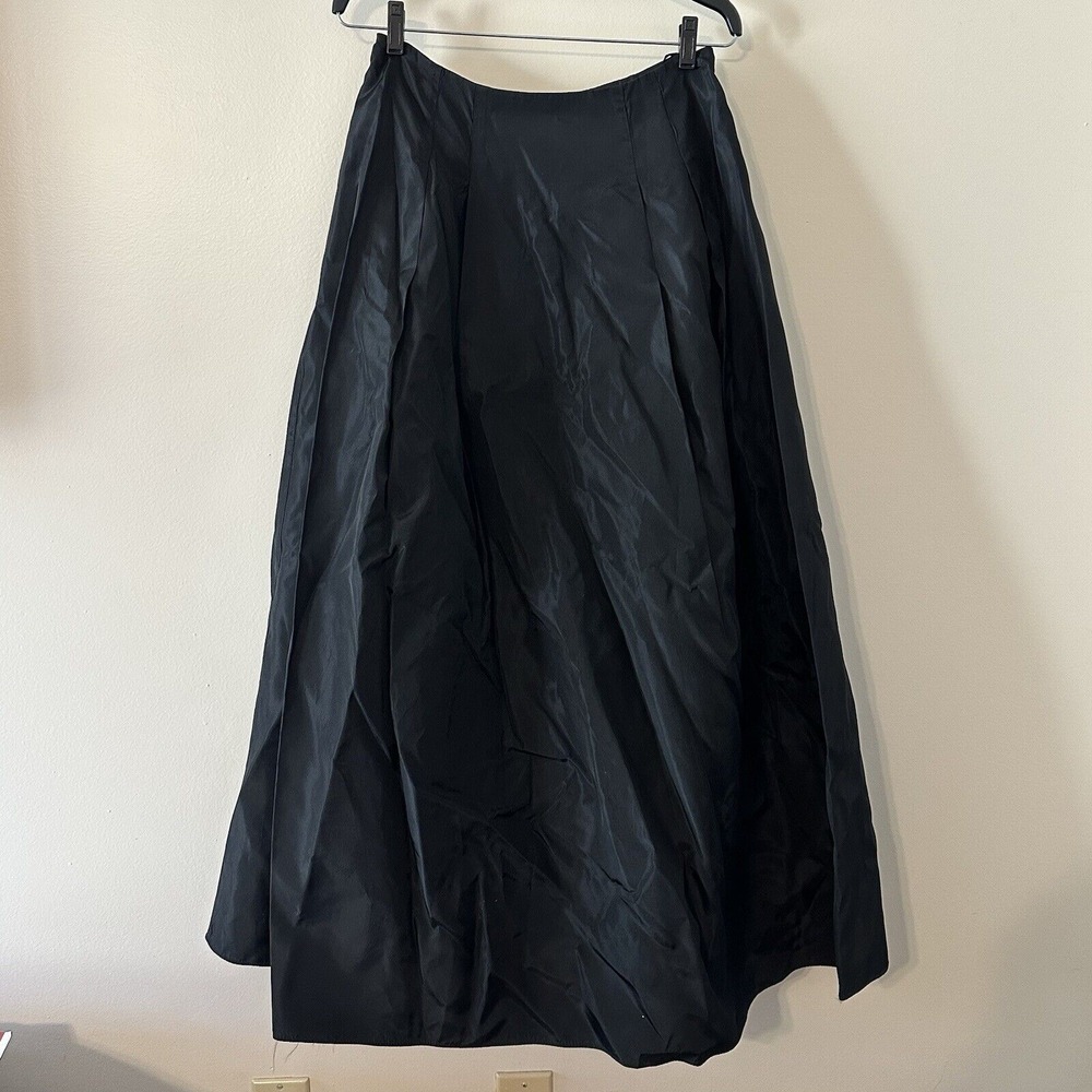VTG Scott McClintock Shiny Black Millennium 2000 Y2K Evening Maxi Skirt Sz 8 *R*